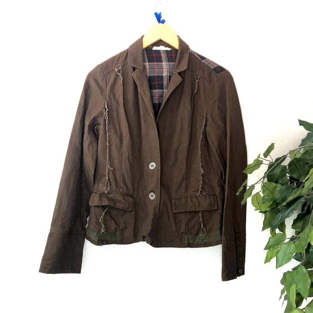 Hem & Thread Brown and Plaid Jacket